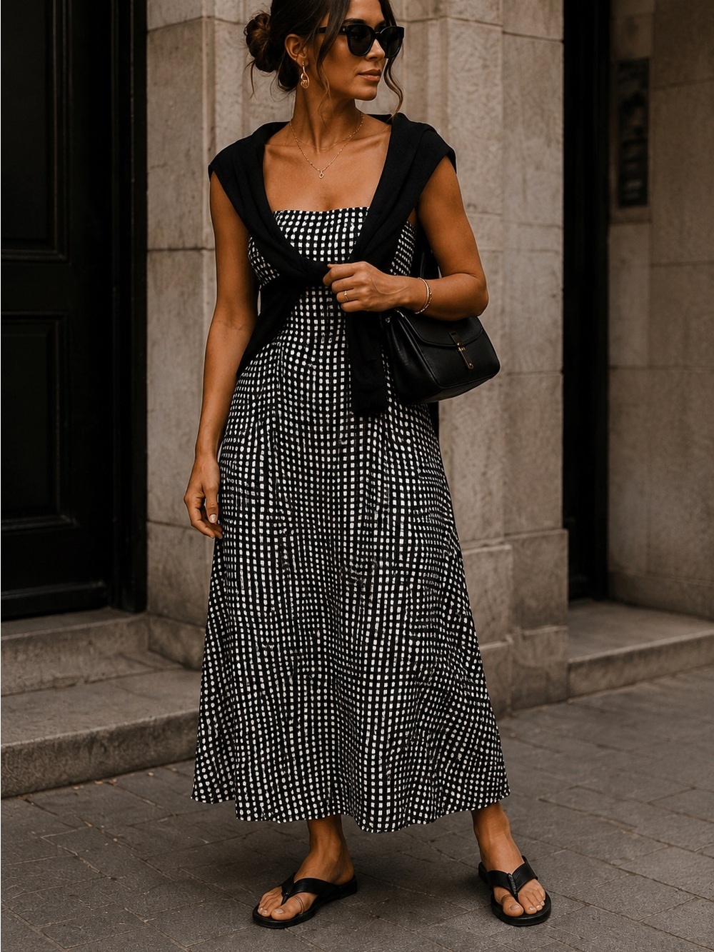 Linen Dissh strapless midi dress